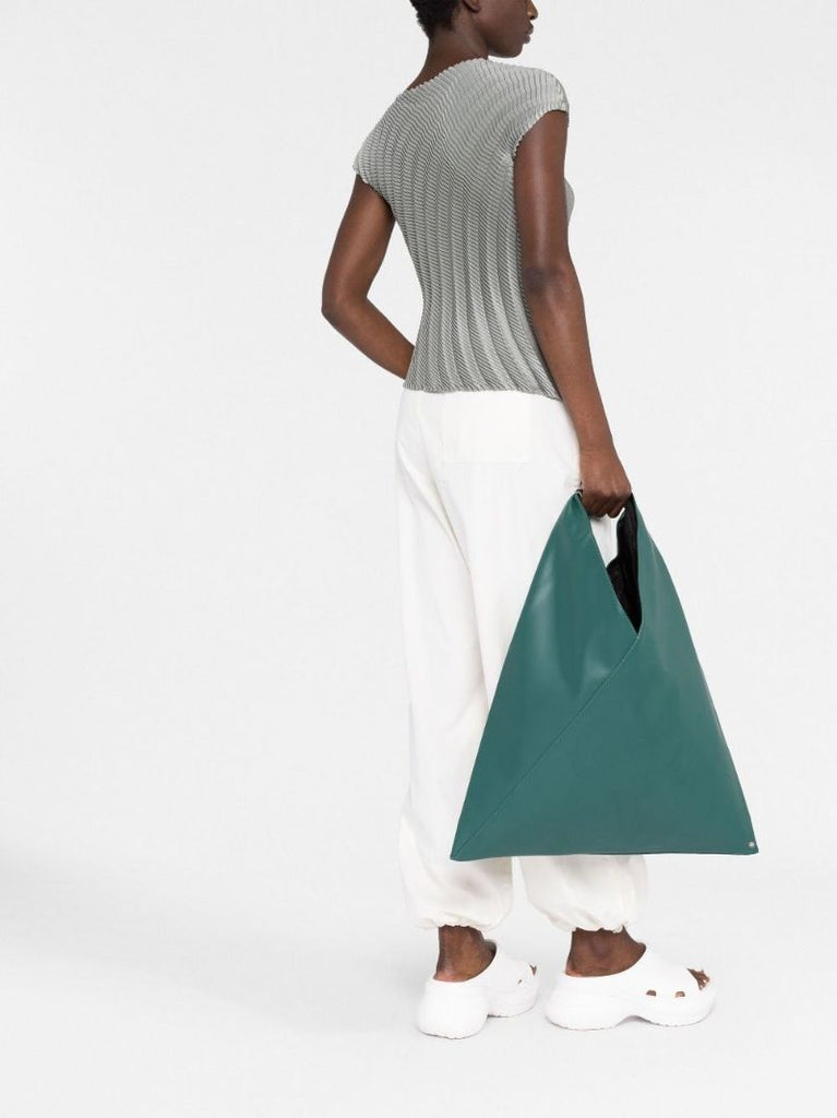 Green Japanese Leather Tote Bag