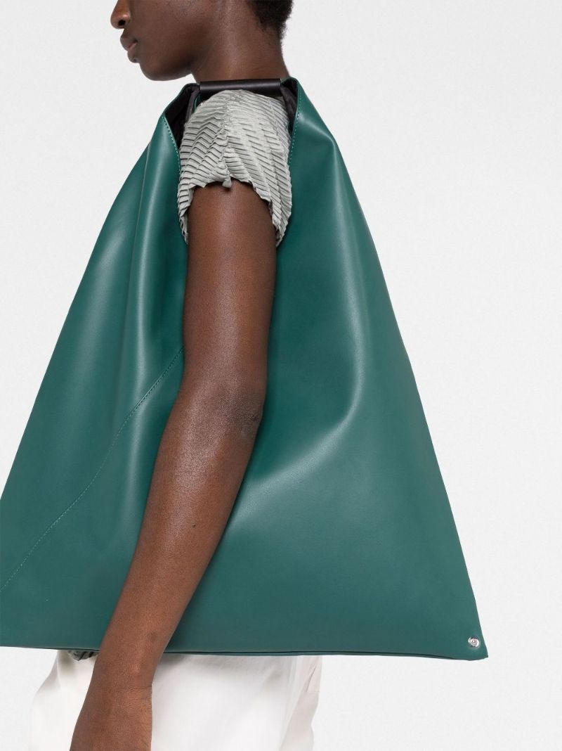 Green Japanese Leather Tote Bag