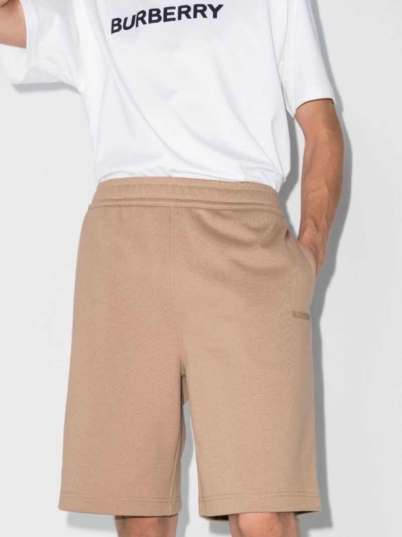 Neutral Logo Print Cotton Track Shorts