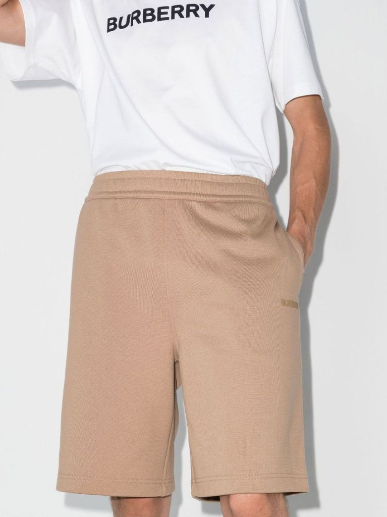 Neutral Logo Print Cotton Track Shorts