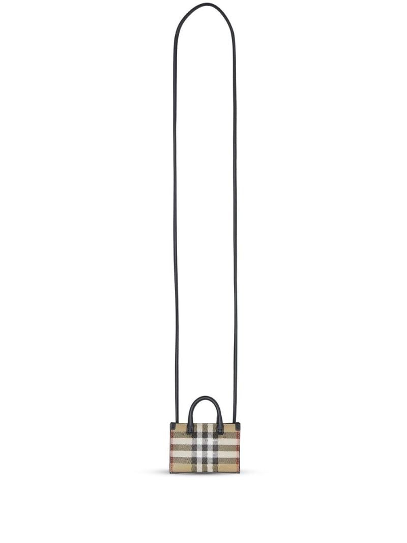 Brown Vintage Check Mini Leather Shoulder Bag