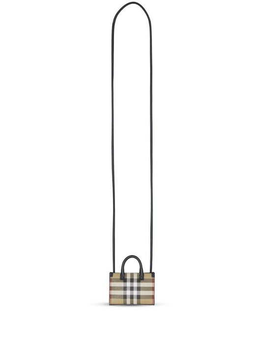 Brown Vintage Check Mini Leather Shoulder Bag