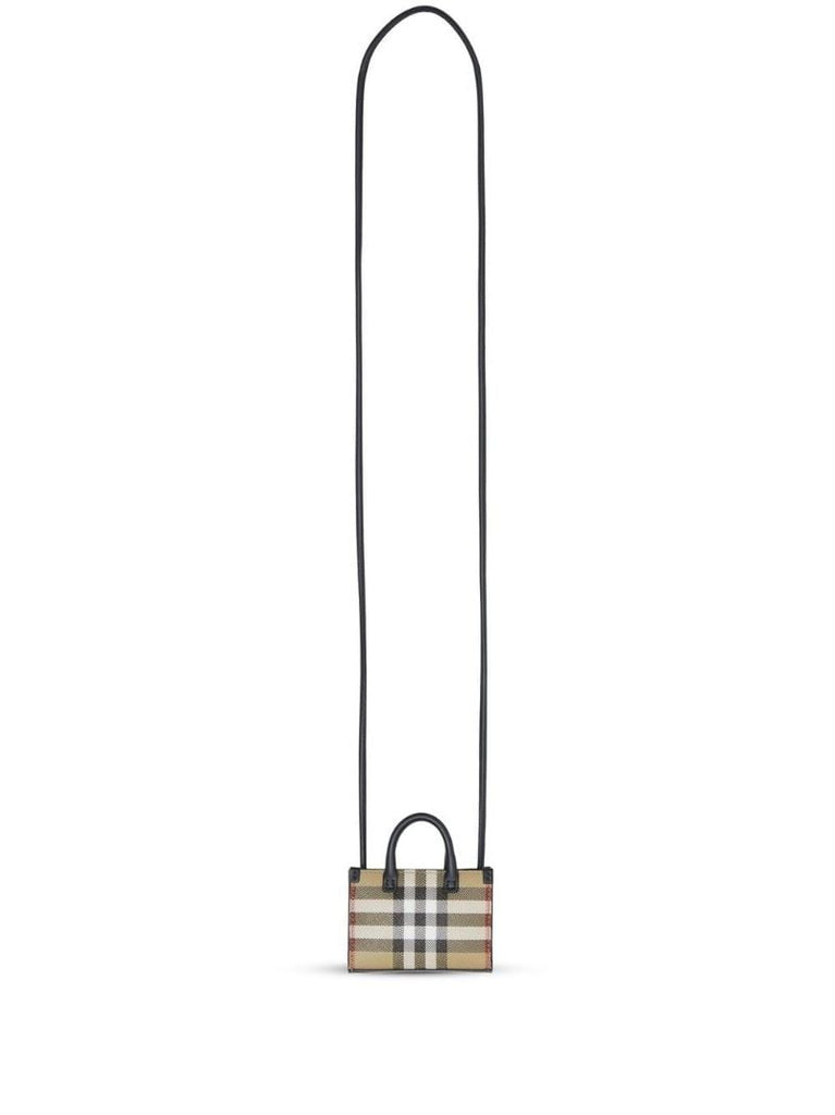 Brown Vintage Check Mini Leather Shoulder Bag
