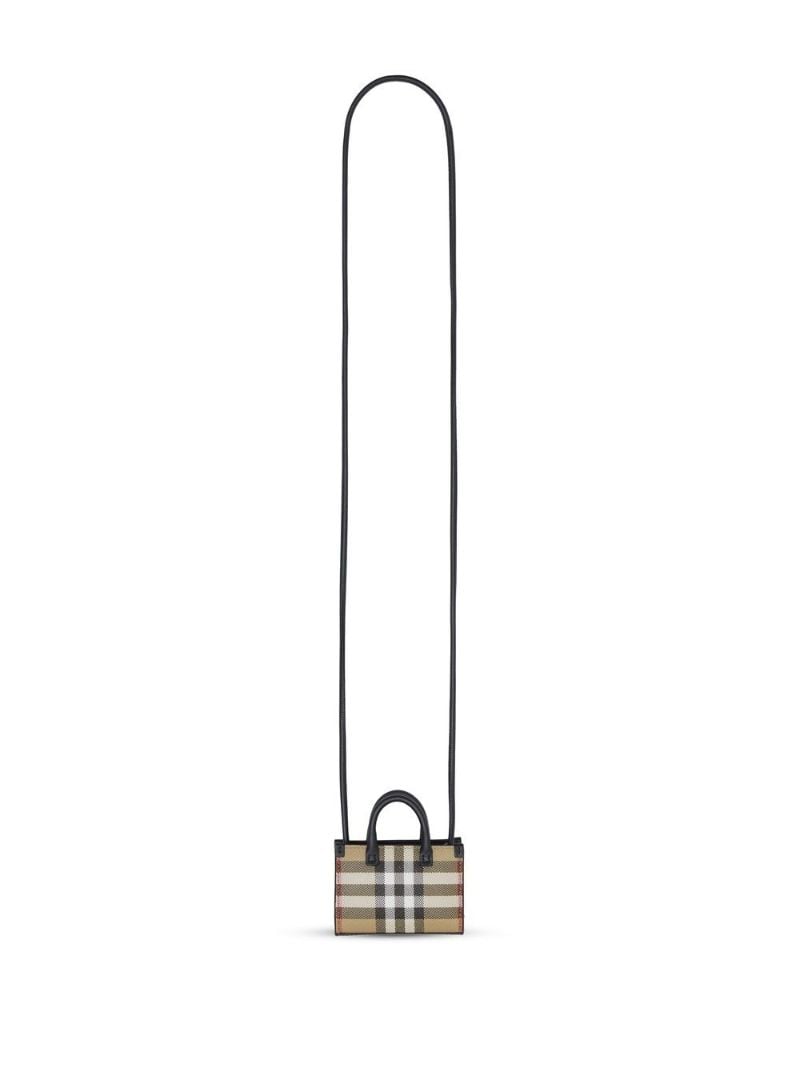 Brown Vintage Check Mini Leather Shoulder Bag