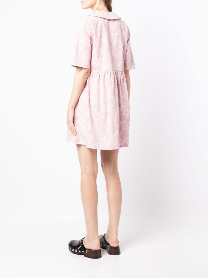 Pink Paisley Print Mini Dress