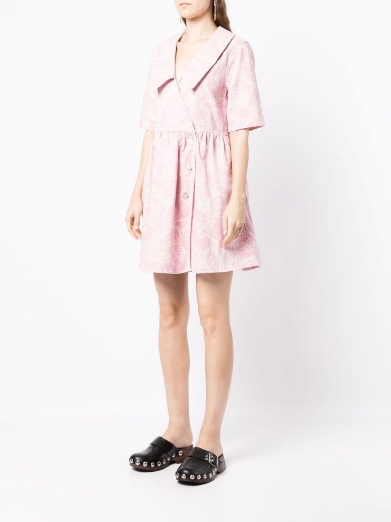 Pink Paisley Print Mini Dress