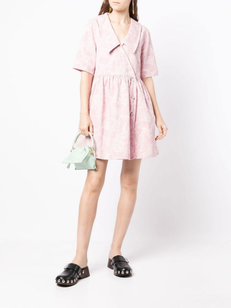 Pink Paisley Print Mini Dress