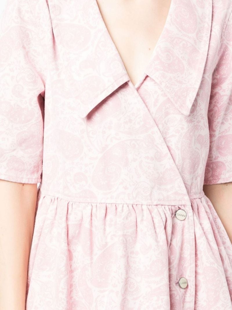 Pink Paisley Print Mini Dress