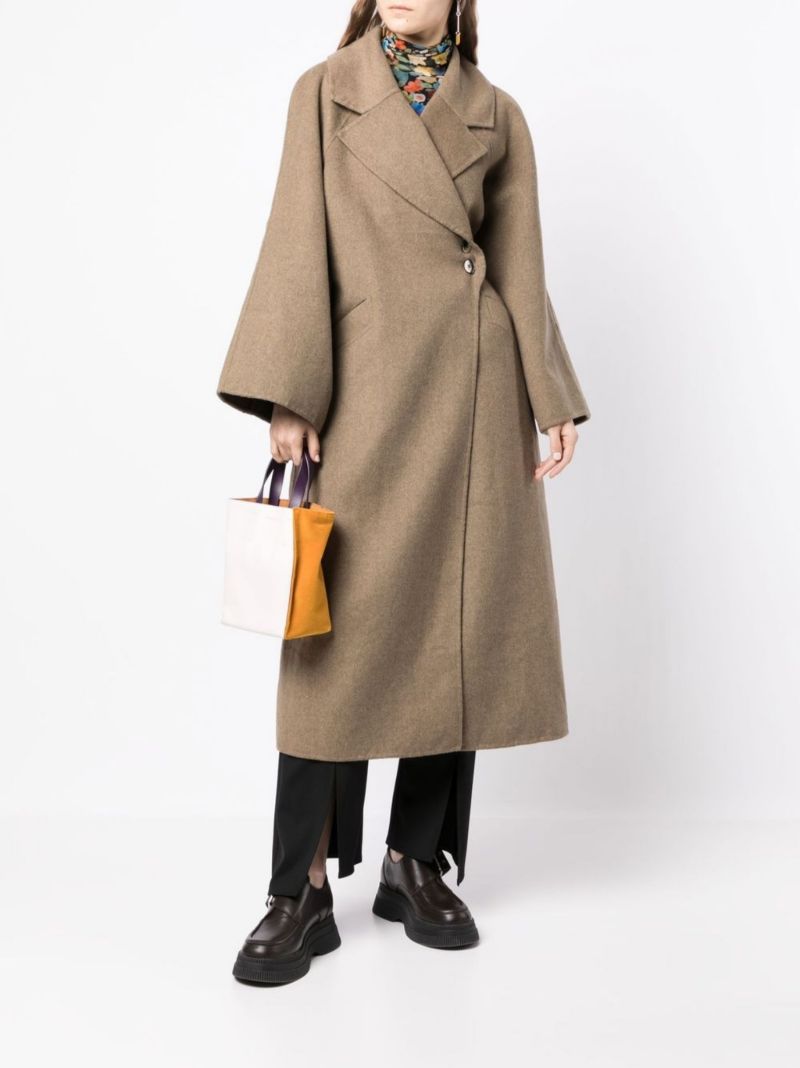 Brown Oversized Midi Coat