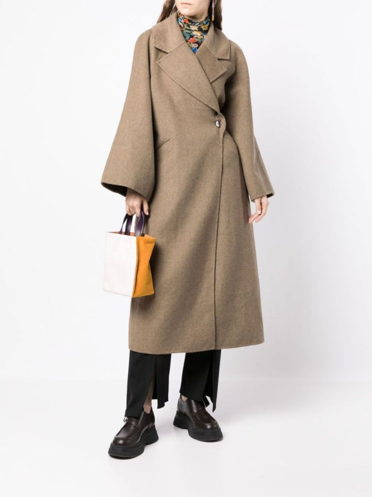 Brown Oversized Midi Coat