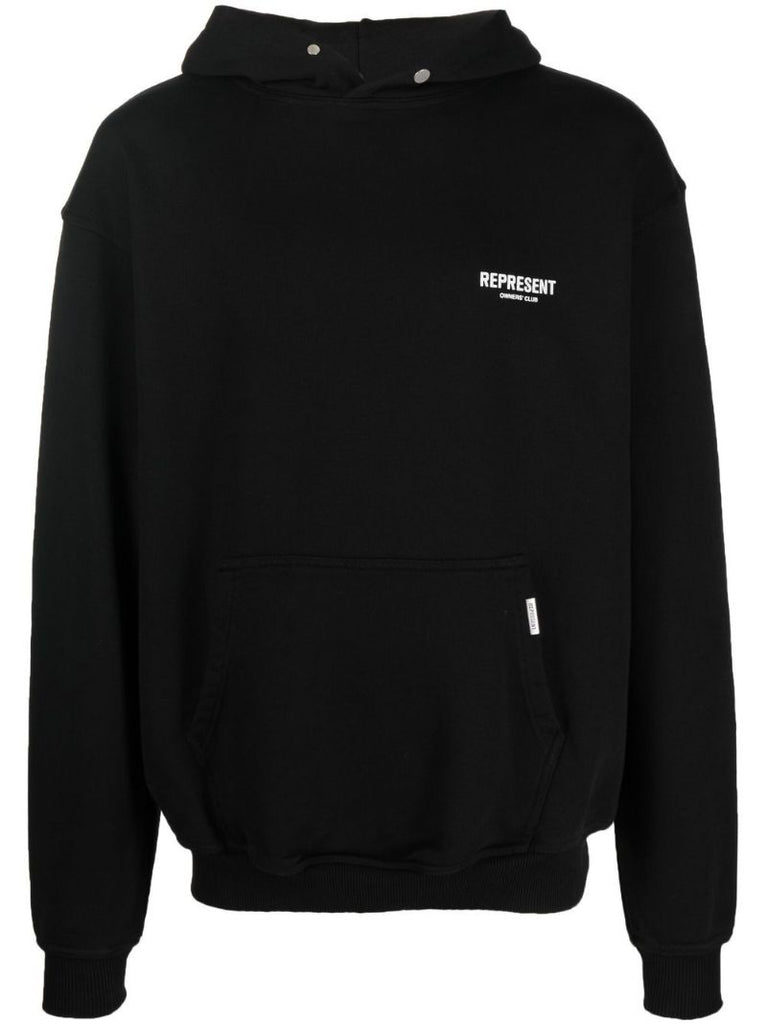 Black Logo Print Hoodie