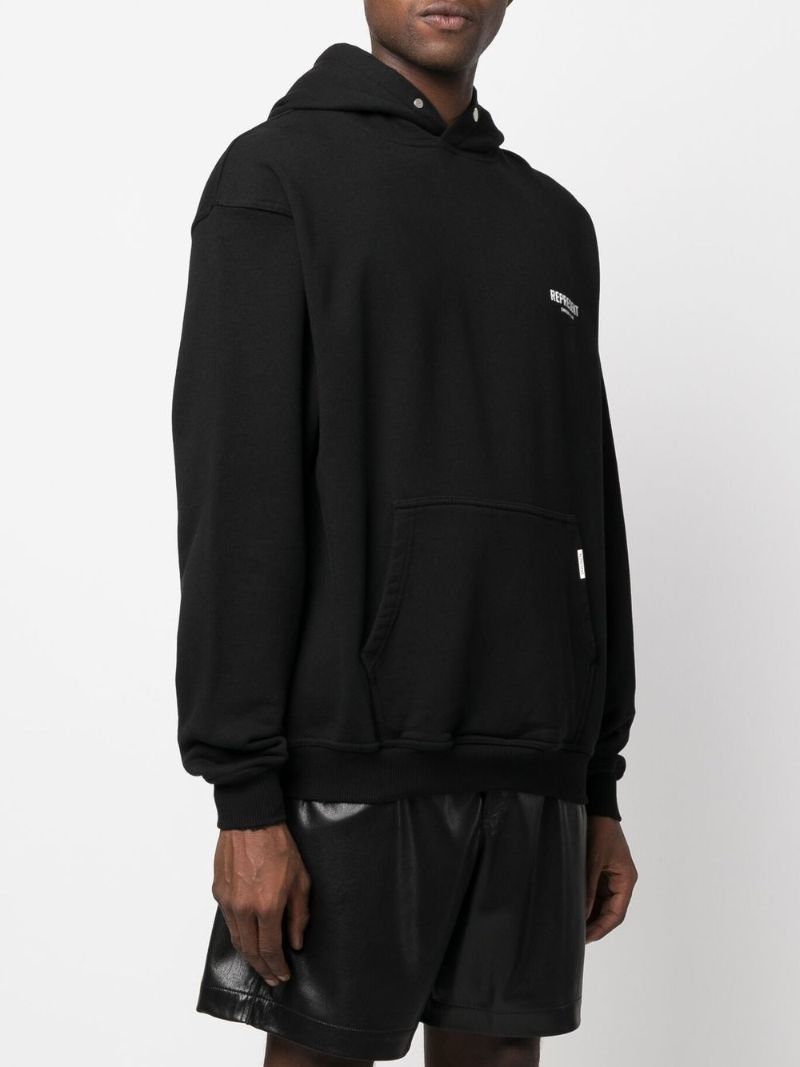 Black Logo Print Hoodie