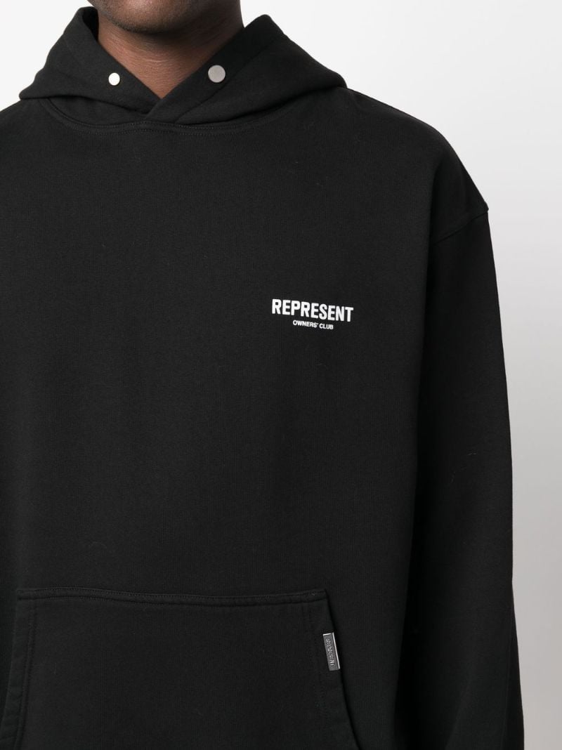 Black Logo Print Hoodie