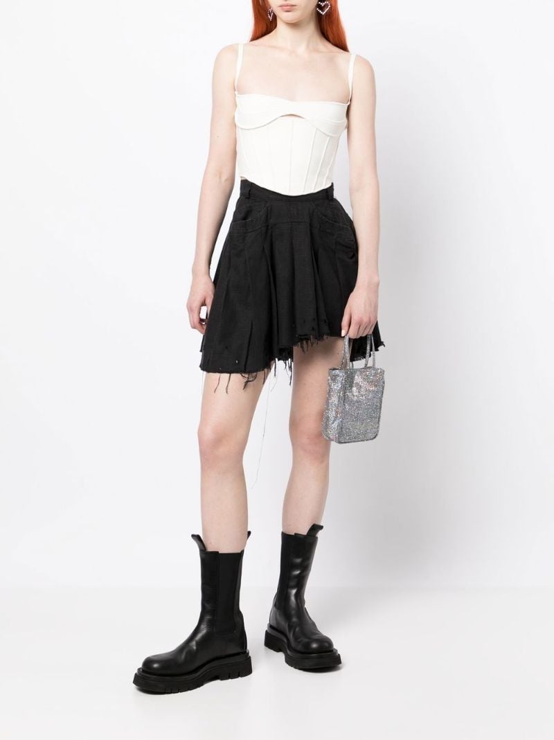 Black Distressed Effect Skirt