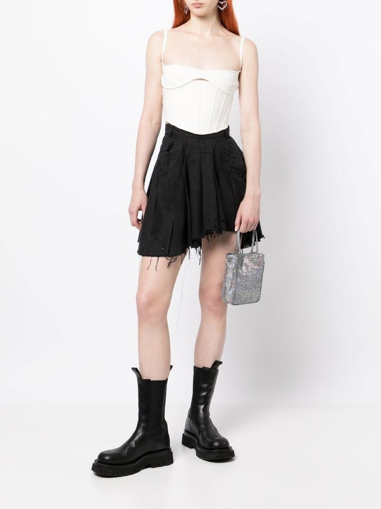 Black Distressed Effect Skirt