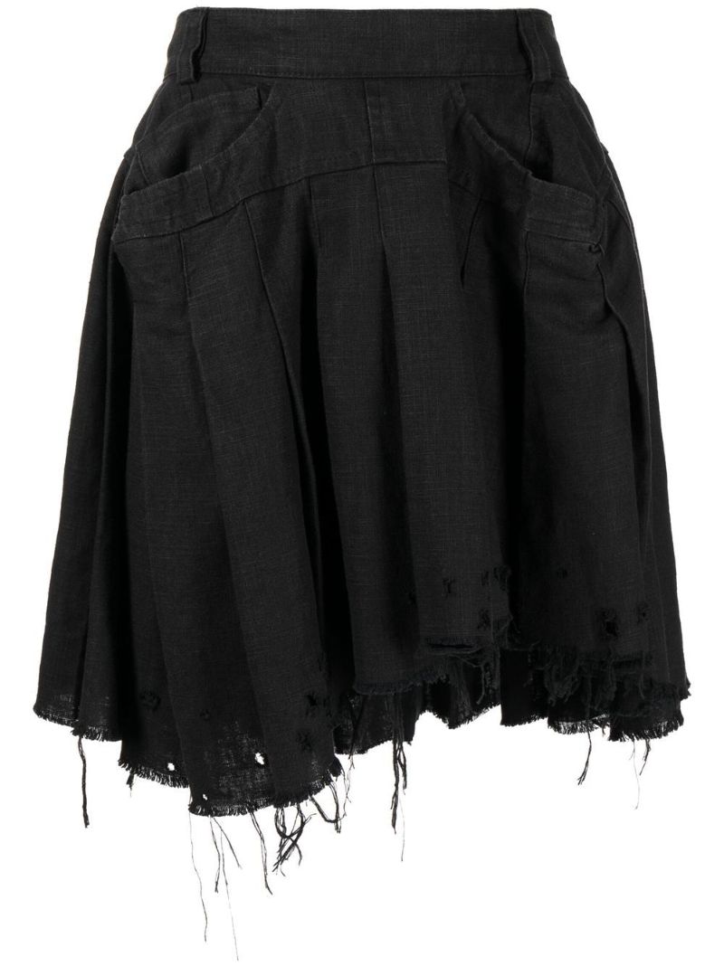 Black Distressed Effect Skirt