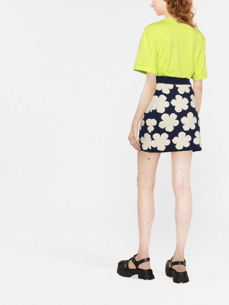 Blue Hana Dots Floral Print Mini Skirt