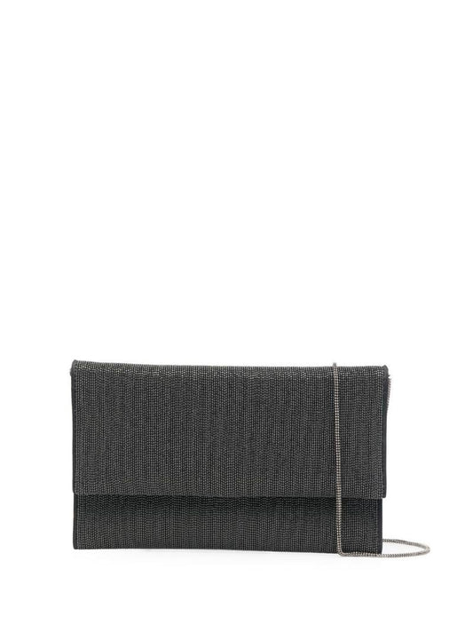Black Crystal-embellished Cross Body Bag