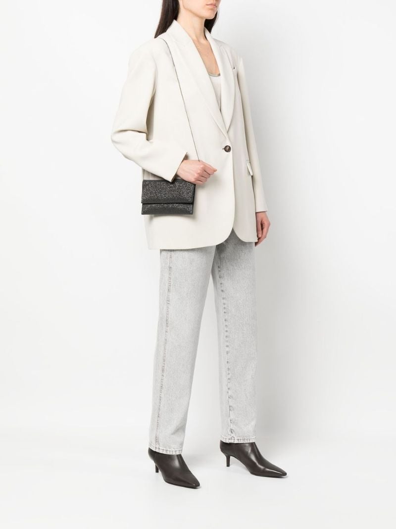 Black Crystal-embellished Cross Body Bag