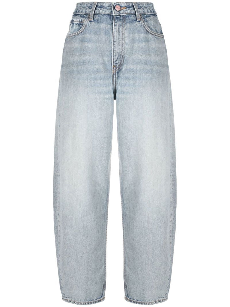 Blue Stary Curved-leg Jeans