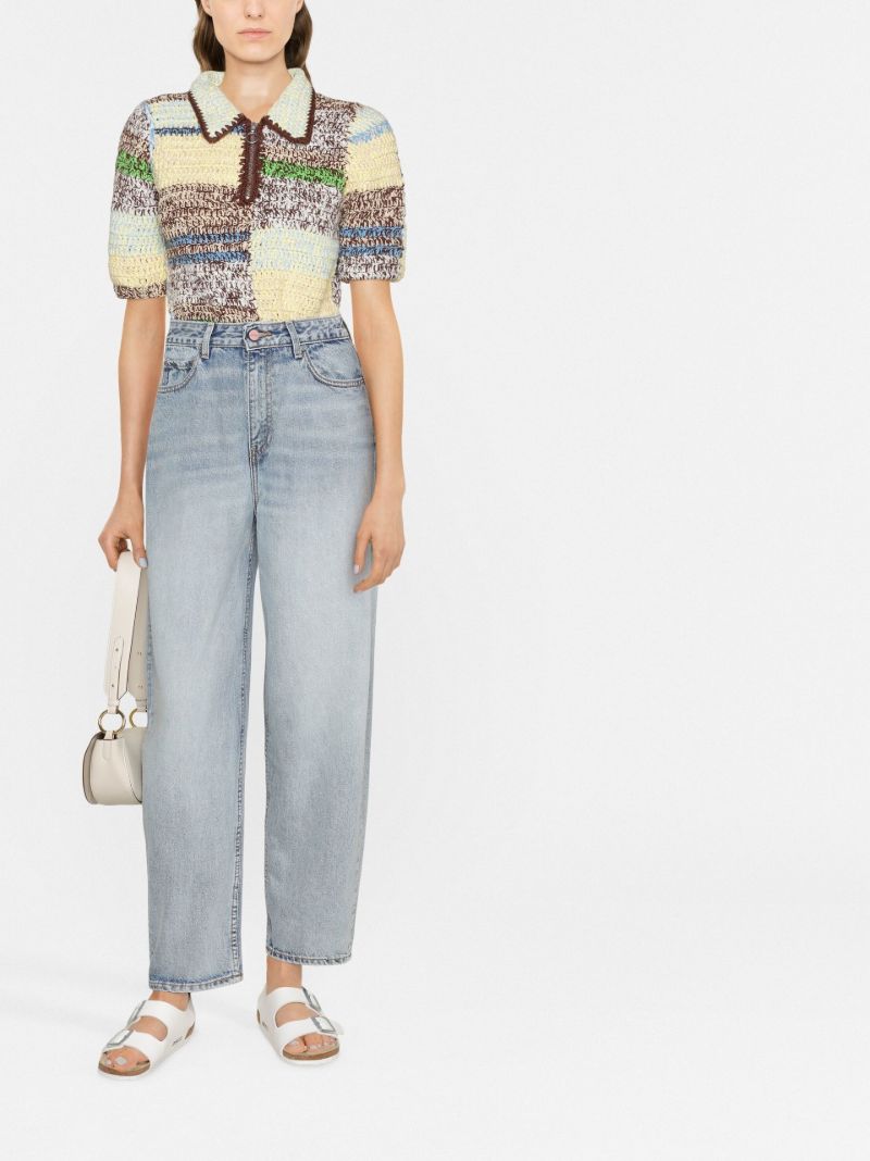 Blue Stary Curved-leg Jeans