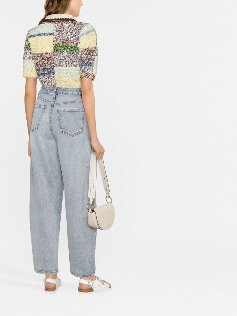 Blue Stary Curved-leg Jeans