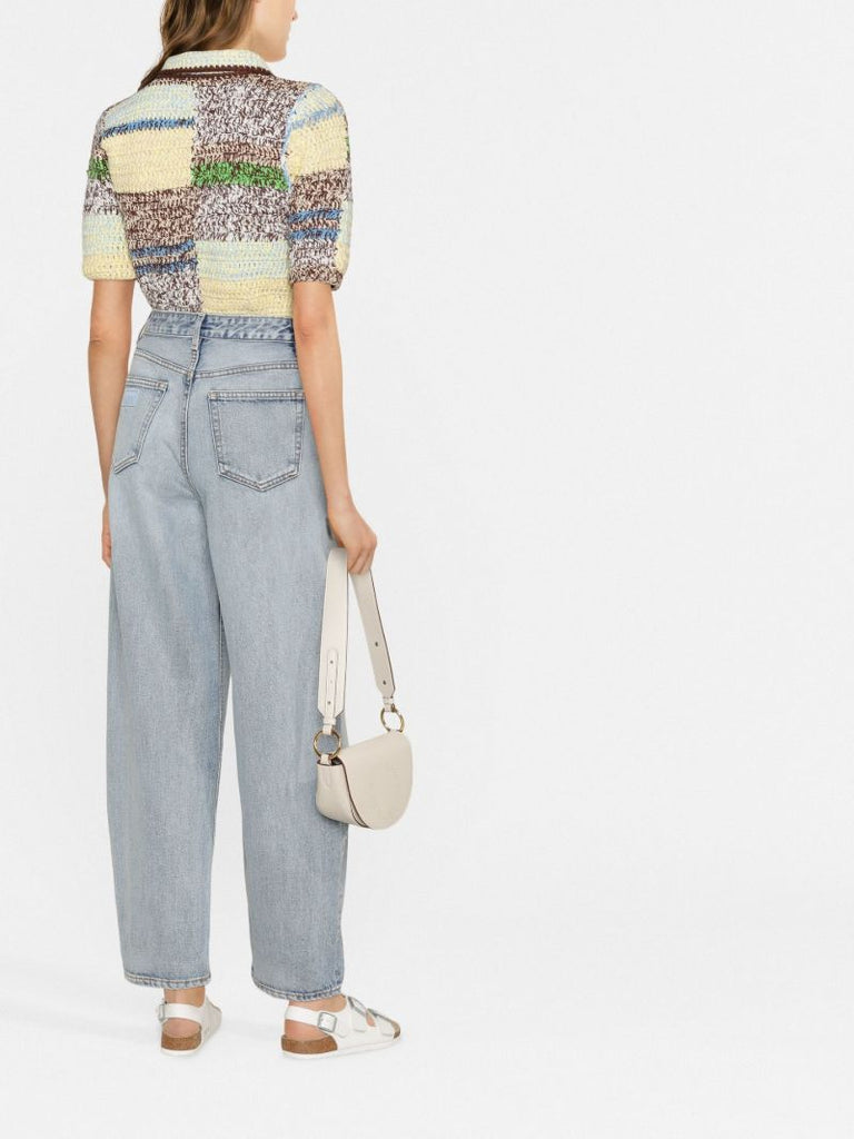 Blue Stary Curved-leg Jeans