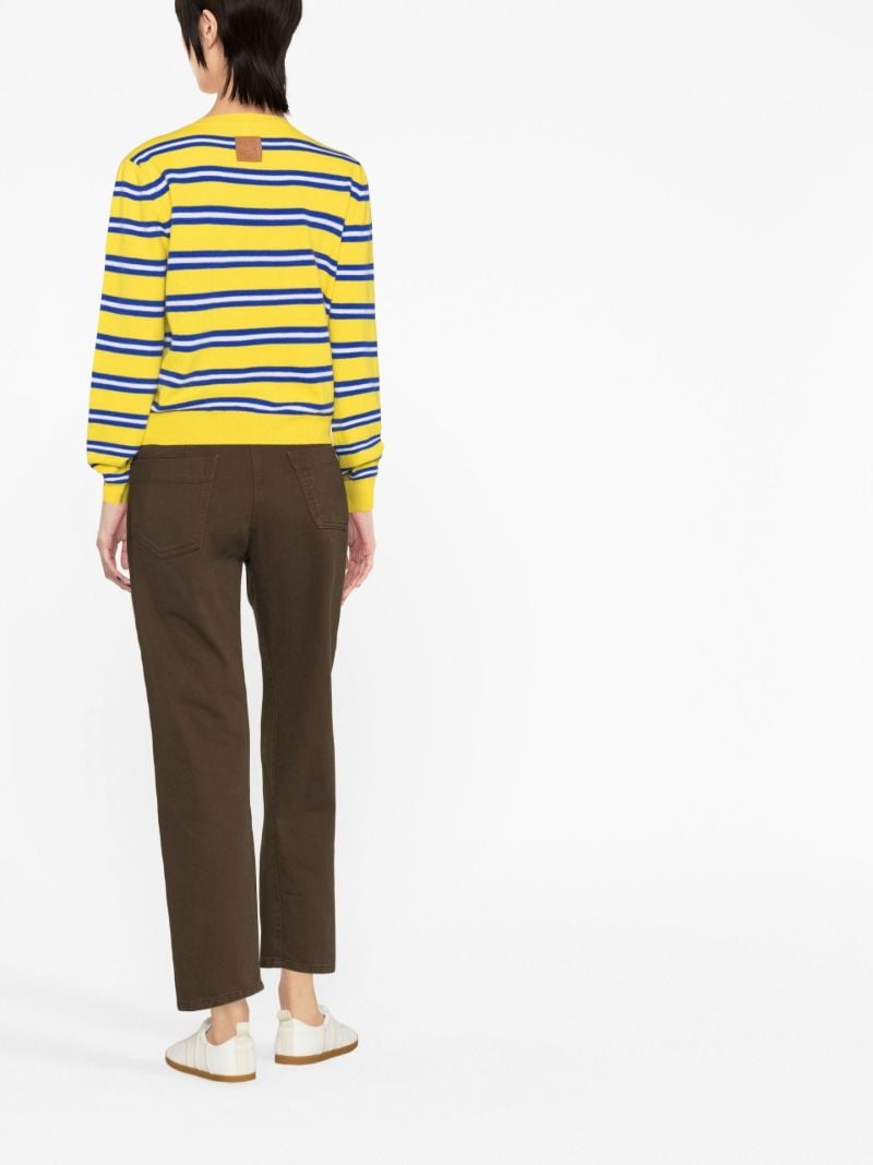 Yellow Striped Stretch Wool Sweater