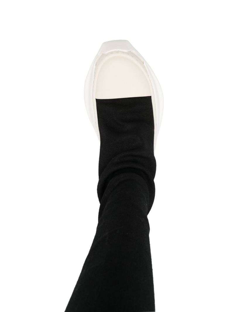 Black Abstract Thigh-high Sneaker Boots