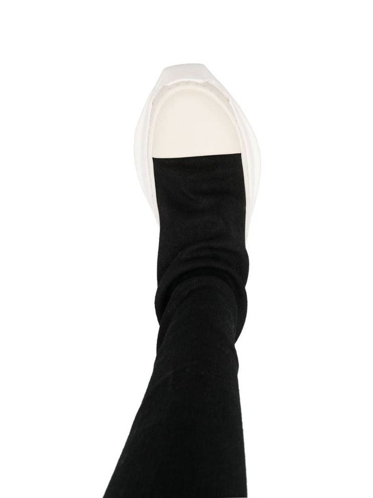 Black Abstract Thigh-high Sneaker Boots
