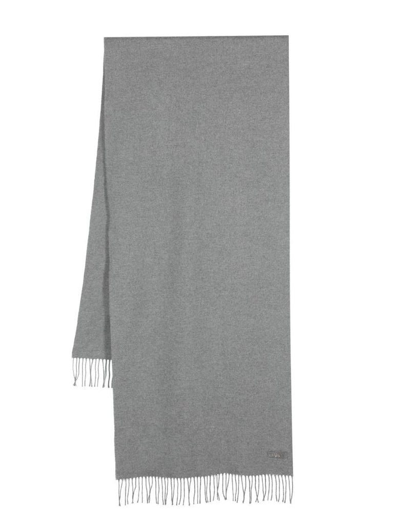 Grey Fringed Silk Scarf