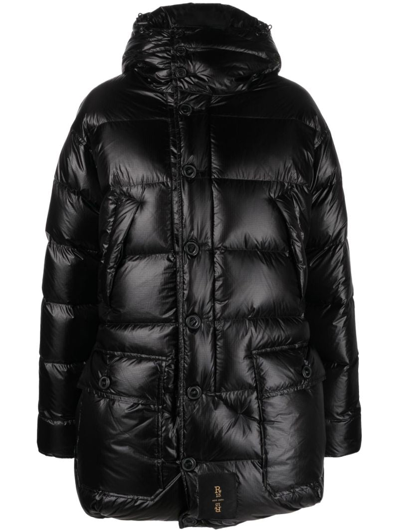 Black Upside-down Goose Down Puffer Jacket