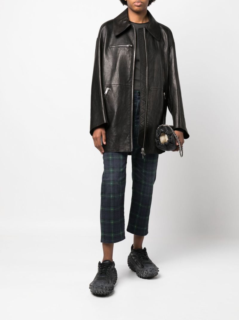 Green Tailored Drop Tartan Print Jeans