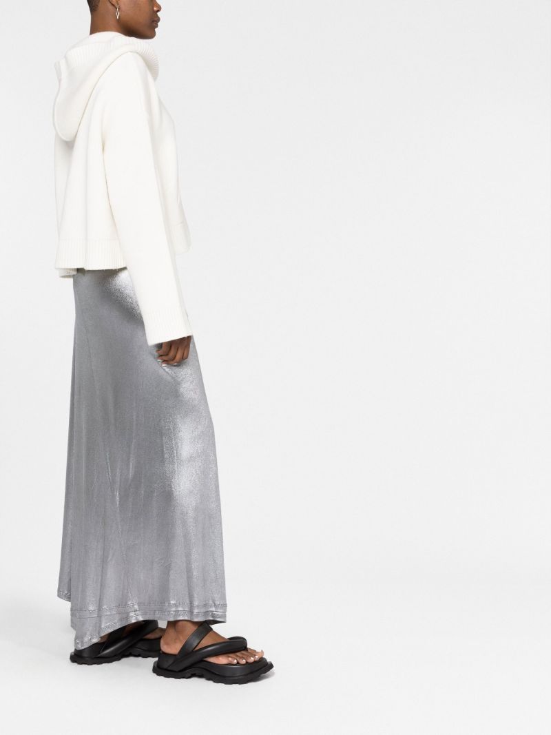 Silver-tone Metallic Wrap Skirt