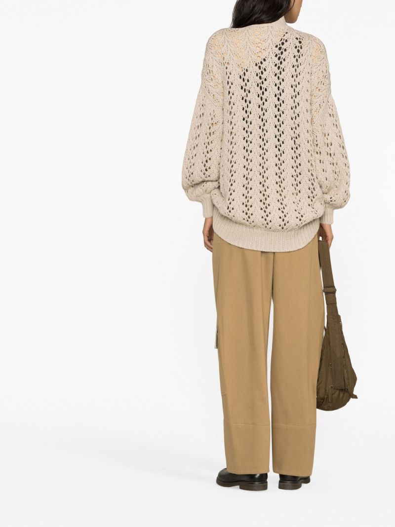 Neutral Zip-up Crochet Cardigan