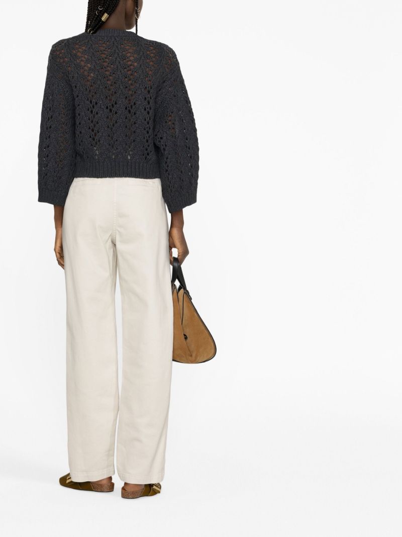 Neutral High Waist Cotton Trousers