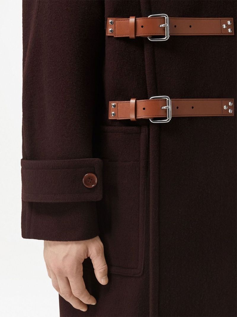 Brown Hooded Wool Duffle Coat