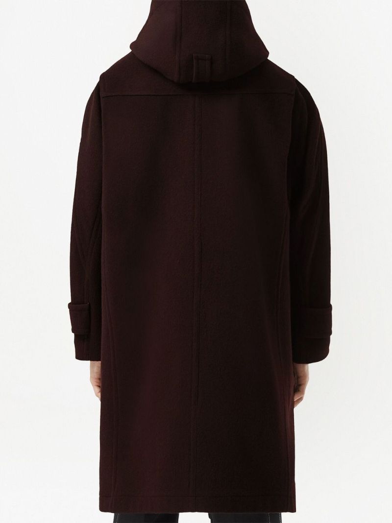 Brown Hooded Wool Duffle Coat