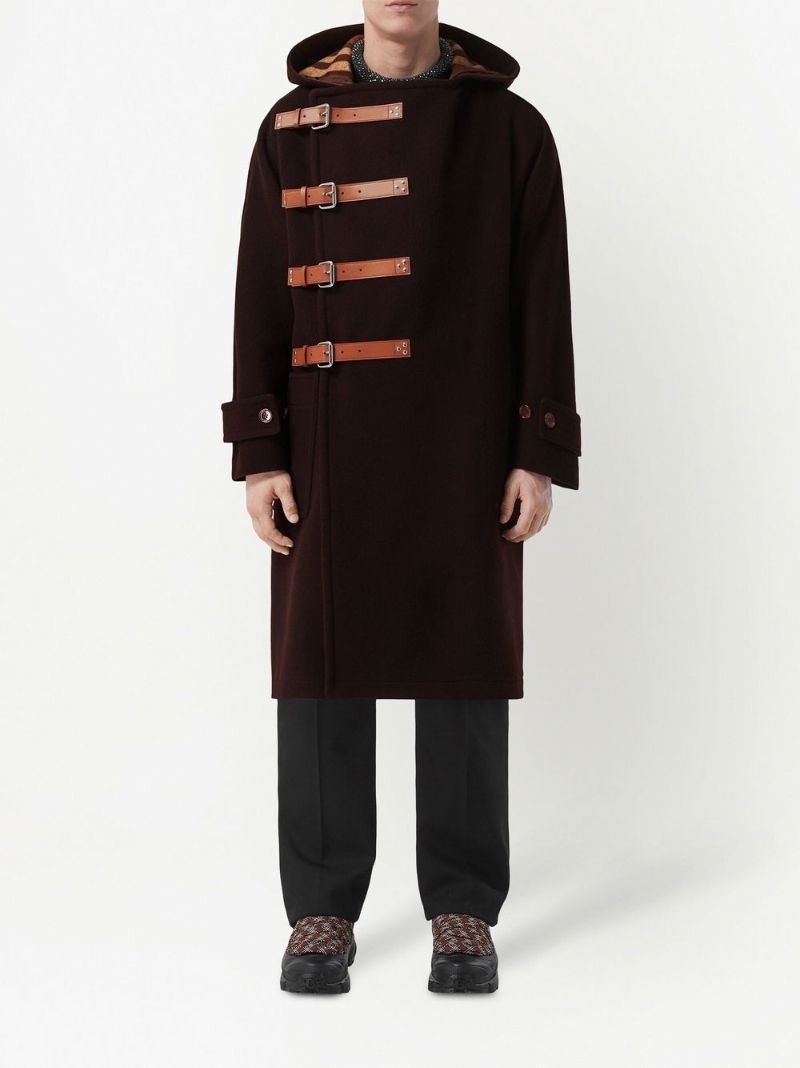 Brown Hooded Wool Duffle Coat