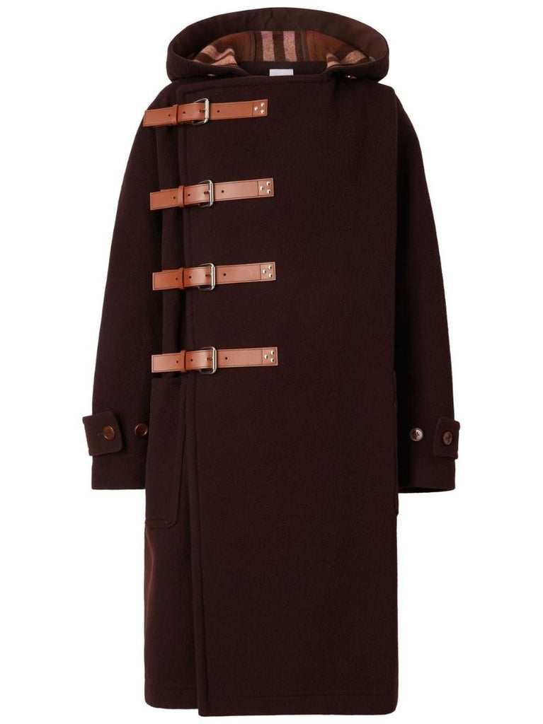 Brown Hooded Wool Duffle Coat