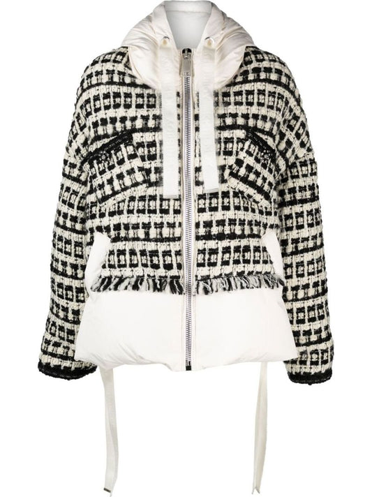 Black Tweed Puffer Jacket