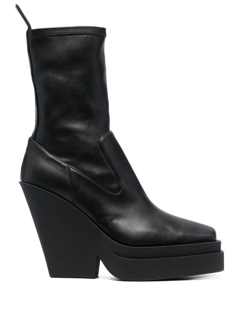 Black Gia 15 Faux-leather Ankle Boots