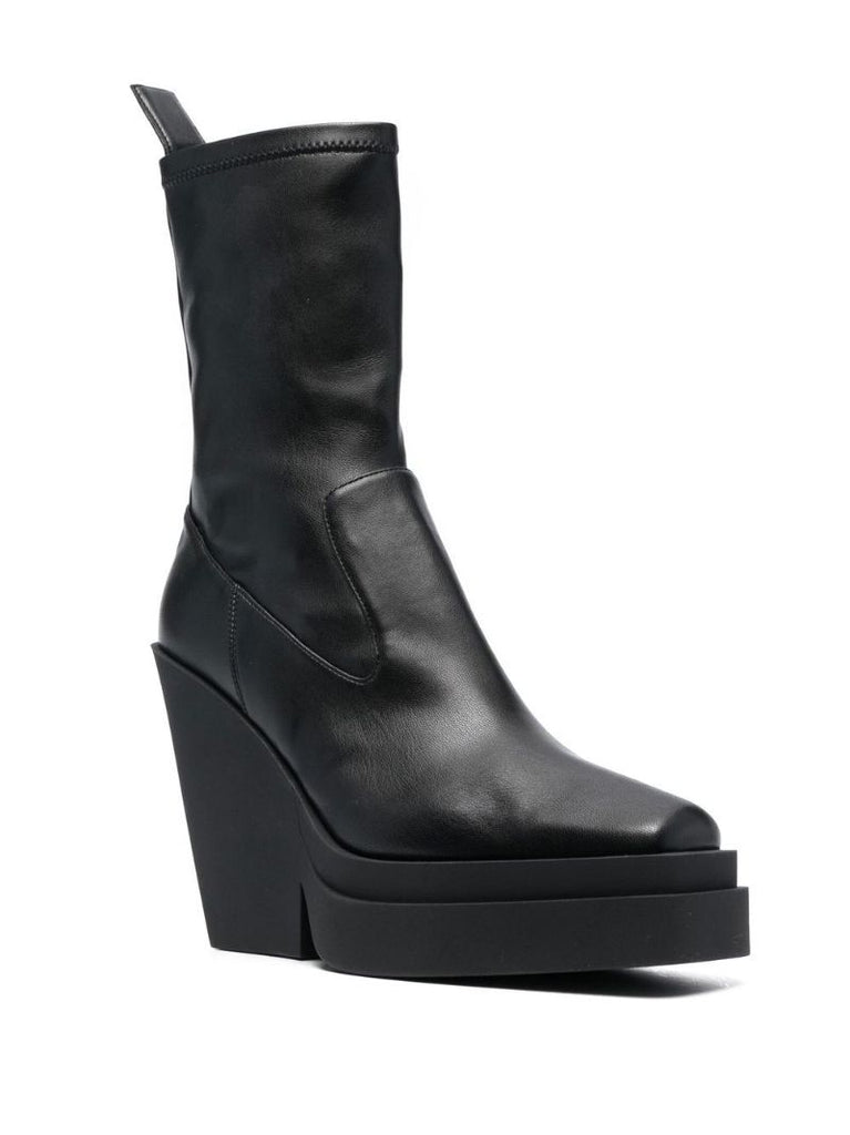 Black Gia 15 Faux-leather Ankle Boots