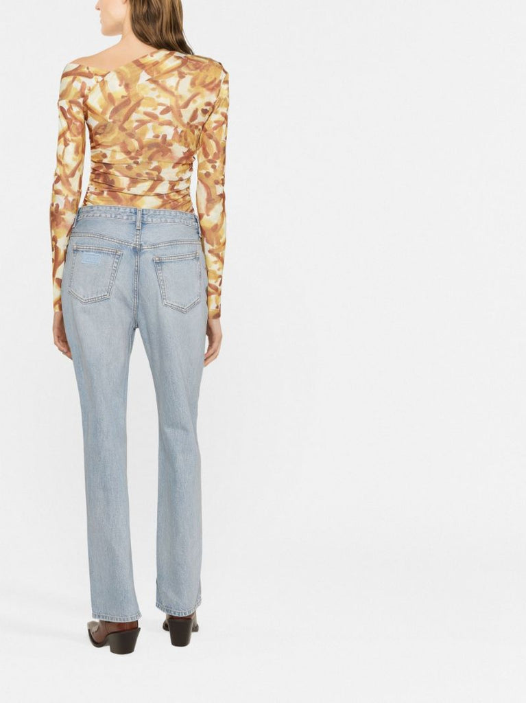 Blue Lovy Straight-leg Jeans