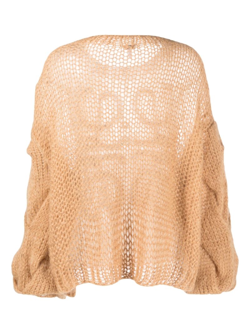 Neutral Anagram Open-knit Sweater