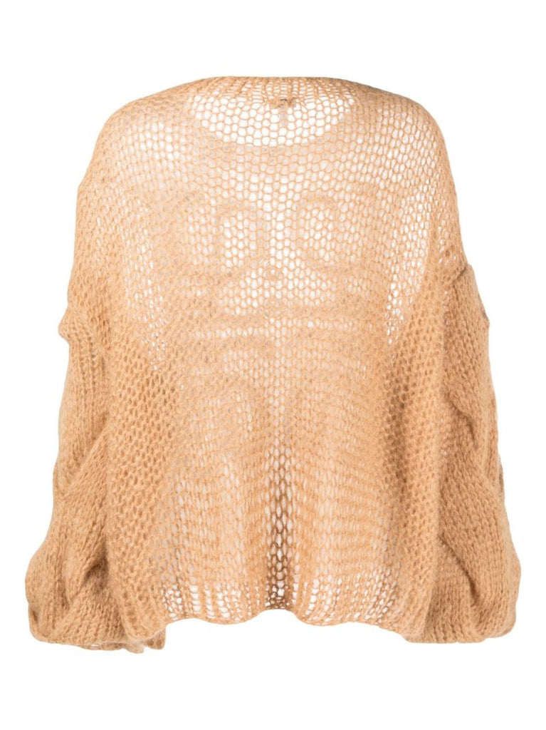 Neutral Anagram Open-knit Sweater