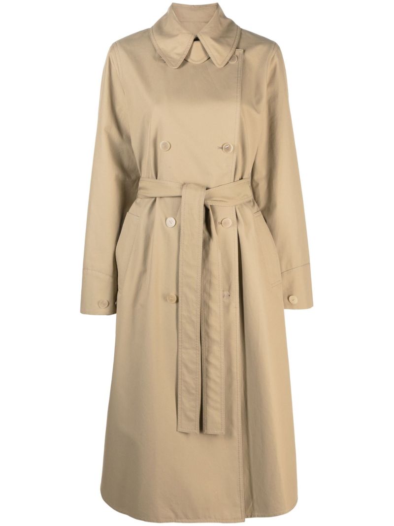 Neutral Double-breasted Trench Coat