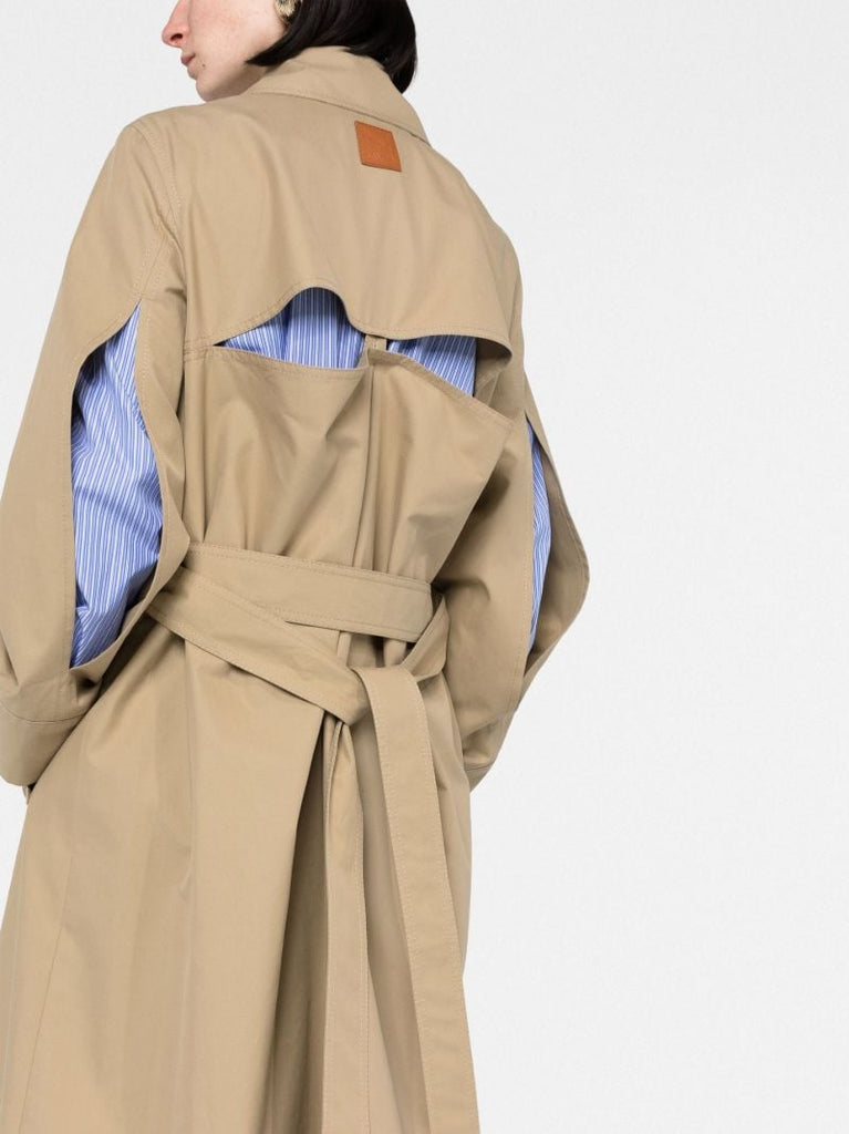 Neutral Double-breasted Trench Coat