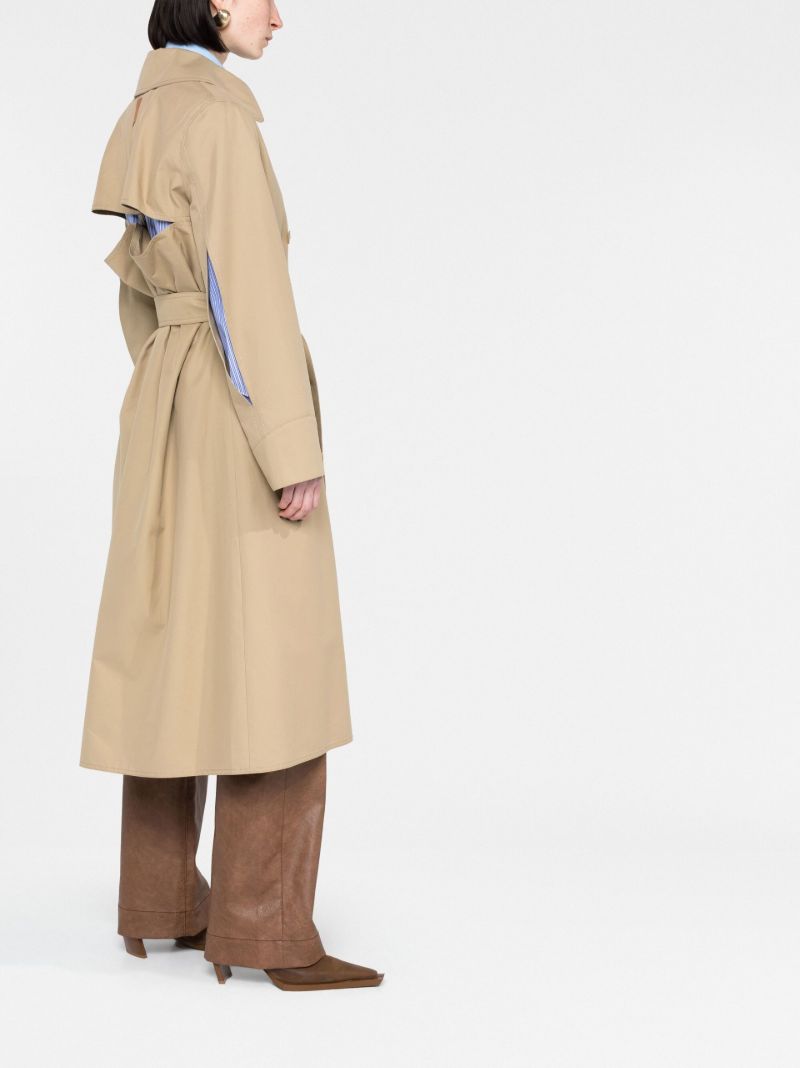 Neutral Double-breasted Trench Coat
