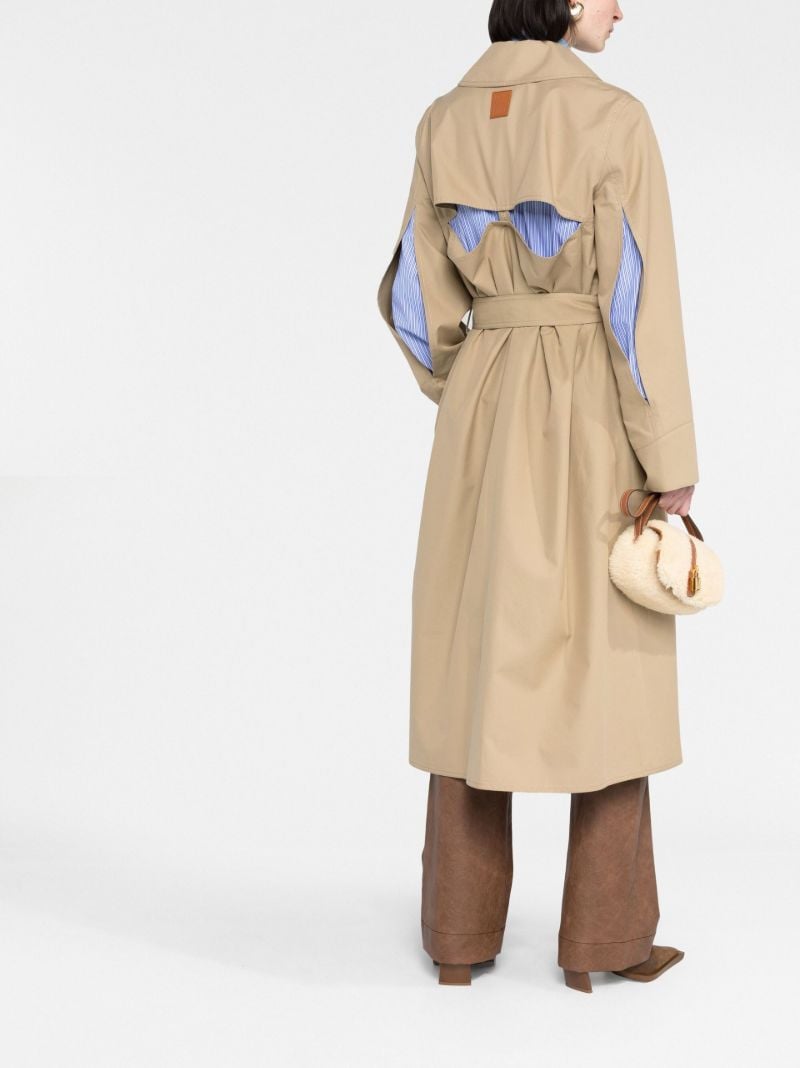 Neutral Double-breasted Trench Coat